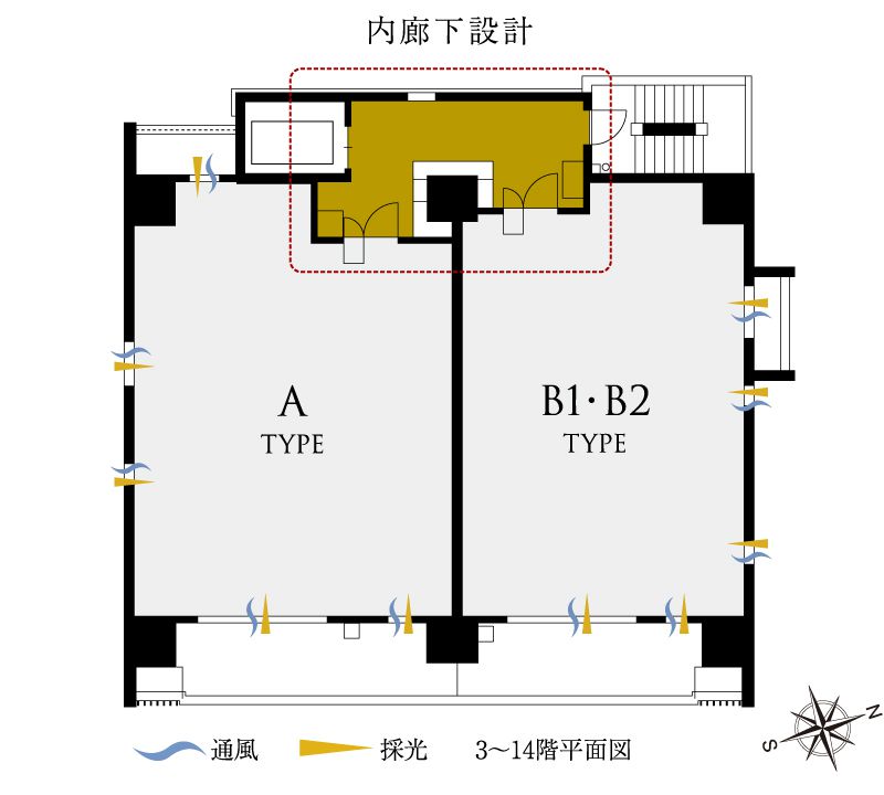3〜14階平面図